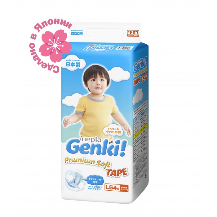  Genki  Nepia Premium Soft L (9-14 ) 54 .