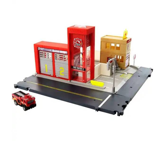  Mattel   Matchbox Action Drivers Fire Station Rescue Playset