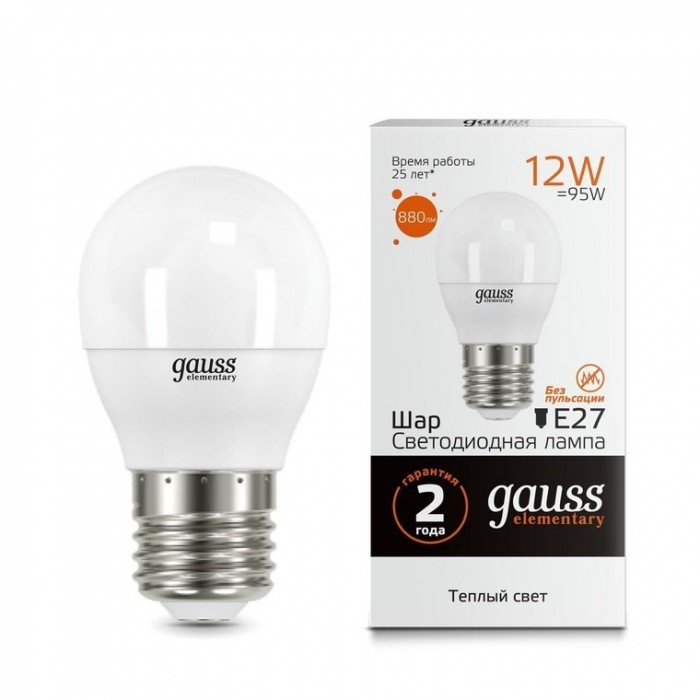  Gauss   Elementary LED 12W 880lm E27 3000K