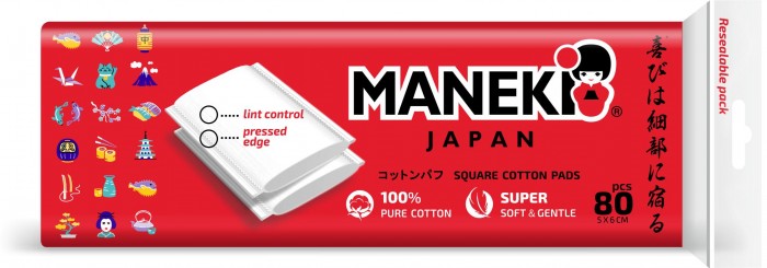  Maneki    Square cotton pads   - 80 .