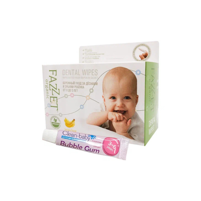  Fazzet     Organic Dental Wipes 28 . +   Bubble Gum