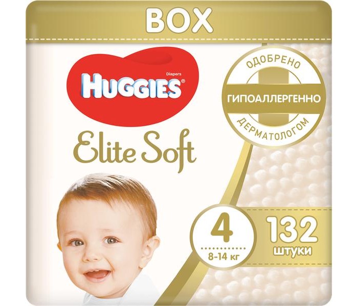  Huggies  Elite Soft 4 (8-14 ) 132 .