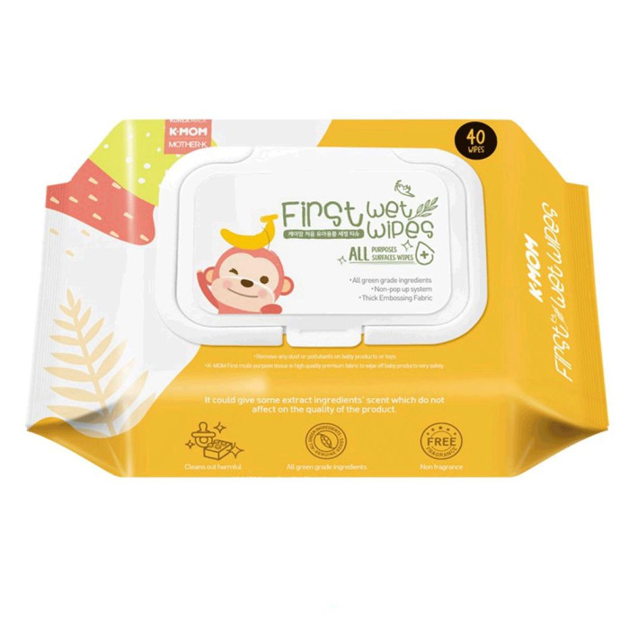  K-Mom    First Wet Wipes 40  0+