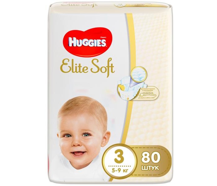  Huggies  Elite Soft Mega 3 (5-9 ) 80 .