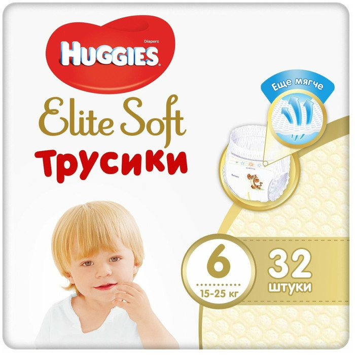  Huggies - Elite Soft 6 (15-25 ) 32 .