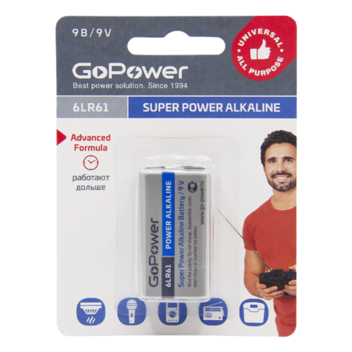  GoPower   6LR61 Alkaline 9V