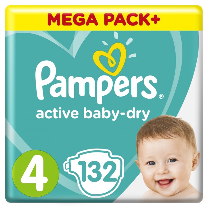  Pampers  Active Baby Dry Maxi .4 (9-14 ) 132 .