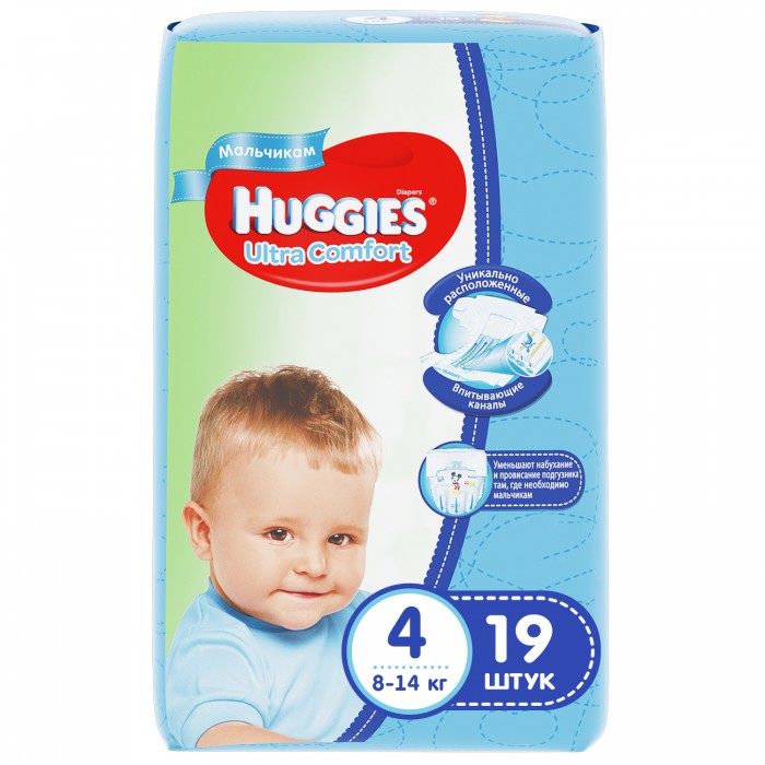  Huggies  Ultra Comfort Conv Pack   4 (8-14 ) 19 .