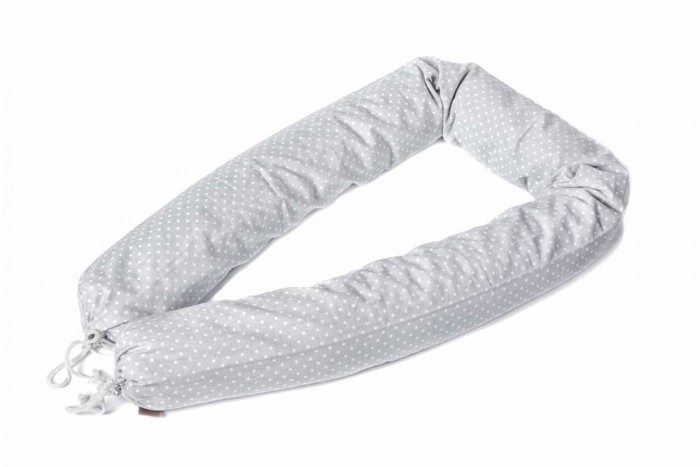 Бортик в кроватку HoneyMammy Защитный валик в кроватку Dots 180 см (Grey) — фото 1