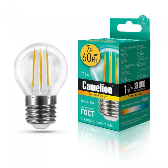  Camelion   LED7-G45-FL/830/E27