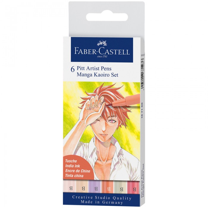  Faber-Castell    Pitt Artist Pens Manga Kaoiro Brush 6 .