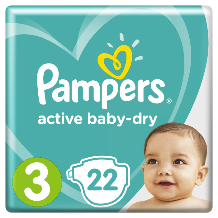  Pampers  Active Baby-Dry   .3 (6-10 ) 22 .