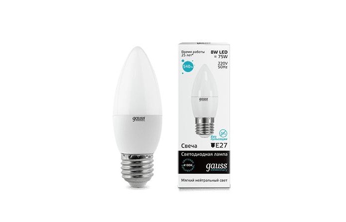  Gauss   Elementary LED 8W E27 540lm 4100K