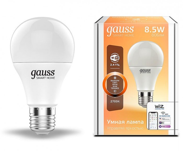  Gauss   Smart Home DIM E27 A60 8.5  2700