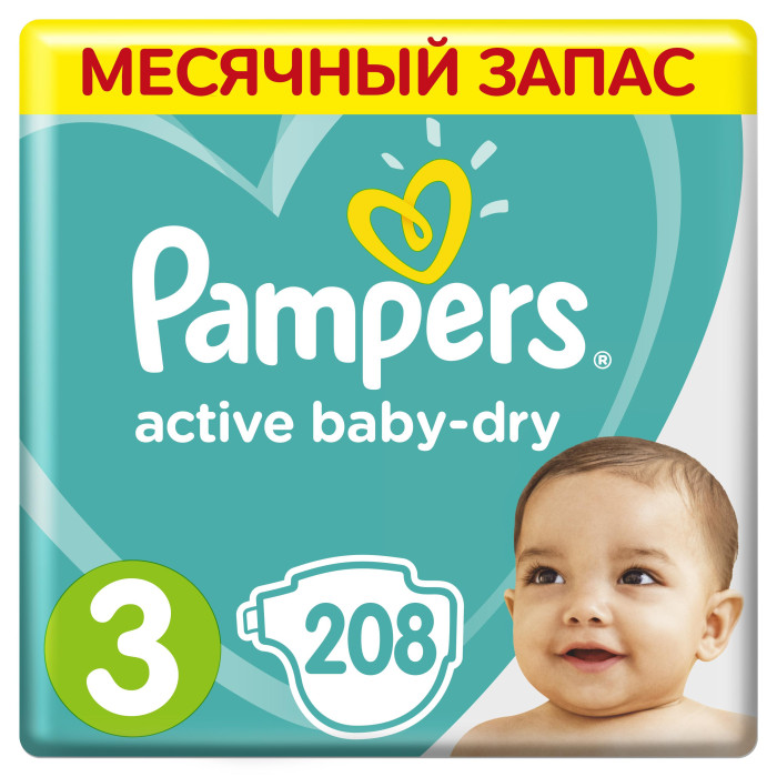  Pampers  Active Baby-Dry   .3 (6-10 ) 208 .