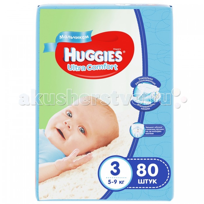 Huggies  Ultra Comfort Mega   3 (5-9 ) 80 .