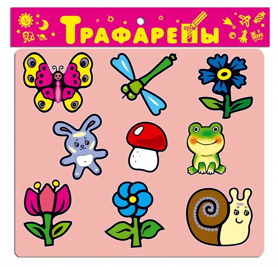 Дрофа Пластиковый трафарет На лугу