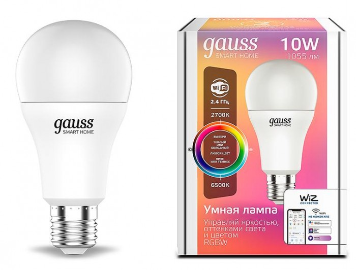  Gauss   Smart Home RGBW E27 A60 10  2700-6500K