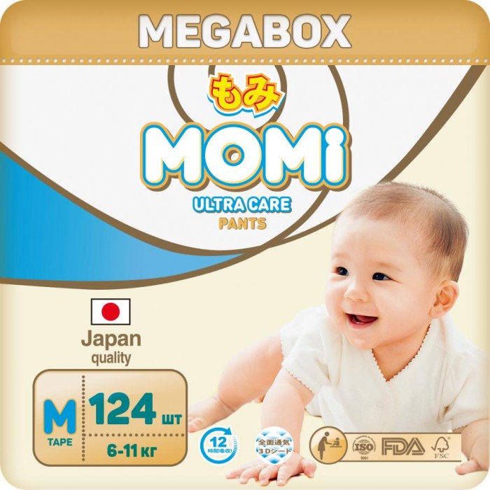  Momi  Ultra Care Megabox M (6-11 ) 124 .