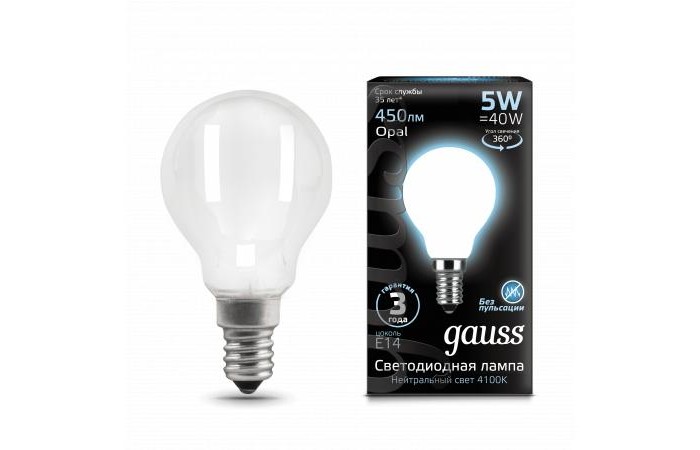  Gauss   Filament OPAL LED E14 5W 450lm 4100K