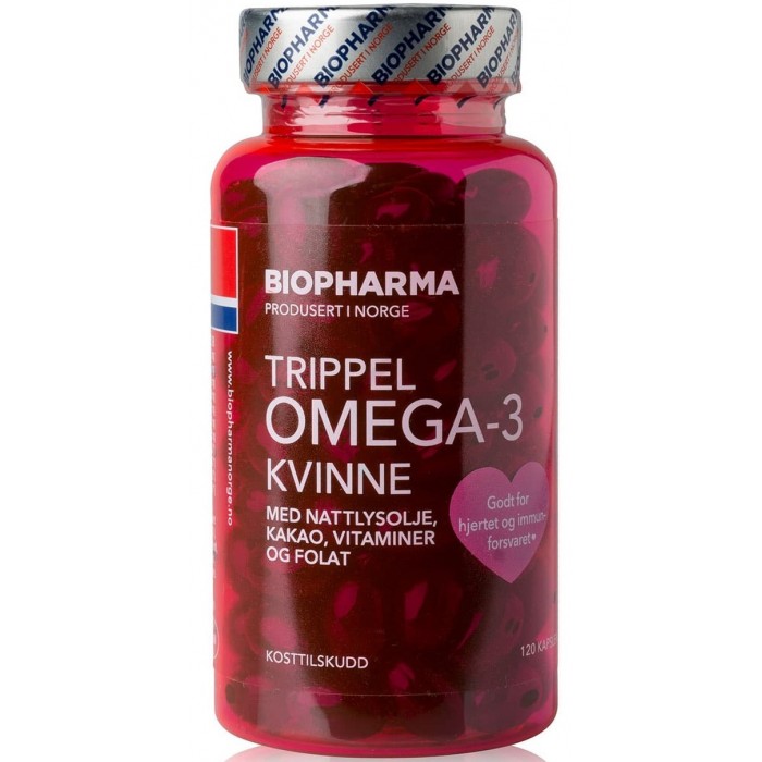  Biopharma   Trippel Omega-3 Kvinne 120 