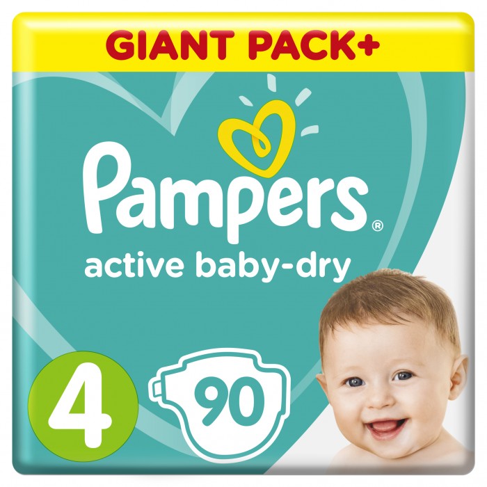 Pampers  Active Baby-Dry Maxi .4 (9-14 ) 90 .