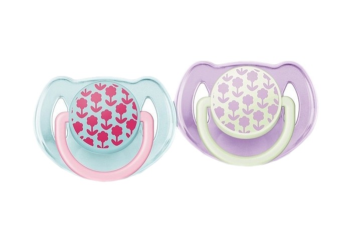 Пустышка Philips Avent  Freeflow 6-18 мес., 2 шт. SCF172/22 (Цветы/Голубой Сиреневый)