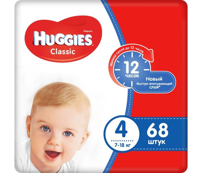  Huggies  Classic Mega 4 (7-18 ) 68 .