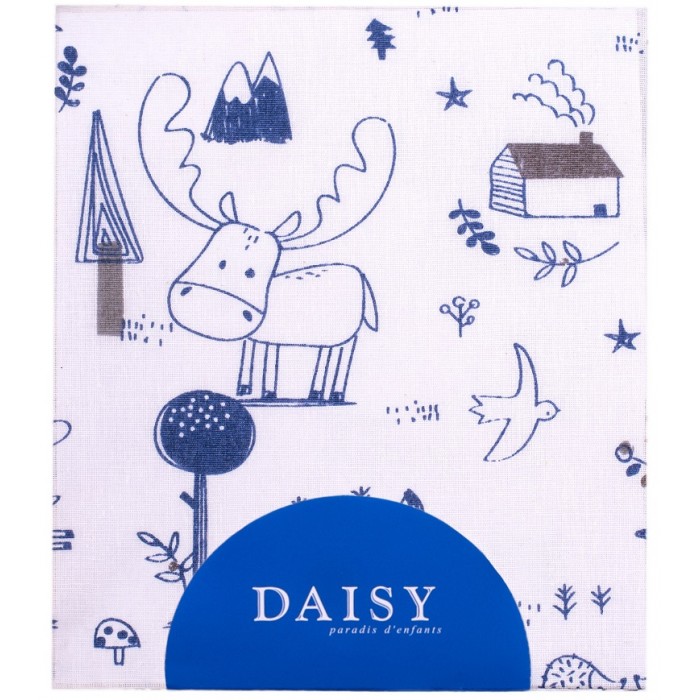 Пеленка Daisy бязь Лосята 75х115 см (Голубой)