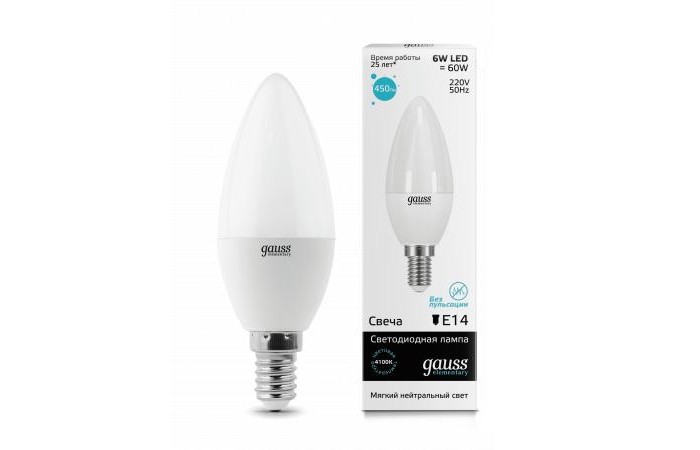  Gauss   Elementary LED 6W E14 450lm 4100K