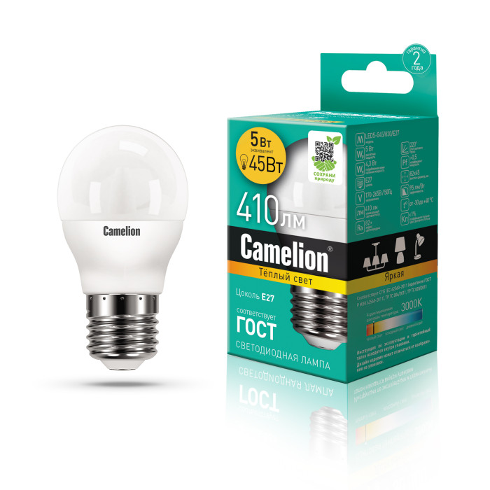  Camelion   LED5-G45/830/E27 5 